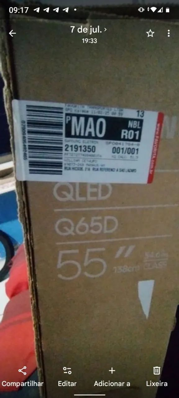 Caixa de tv vazia