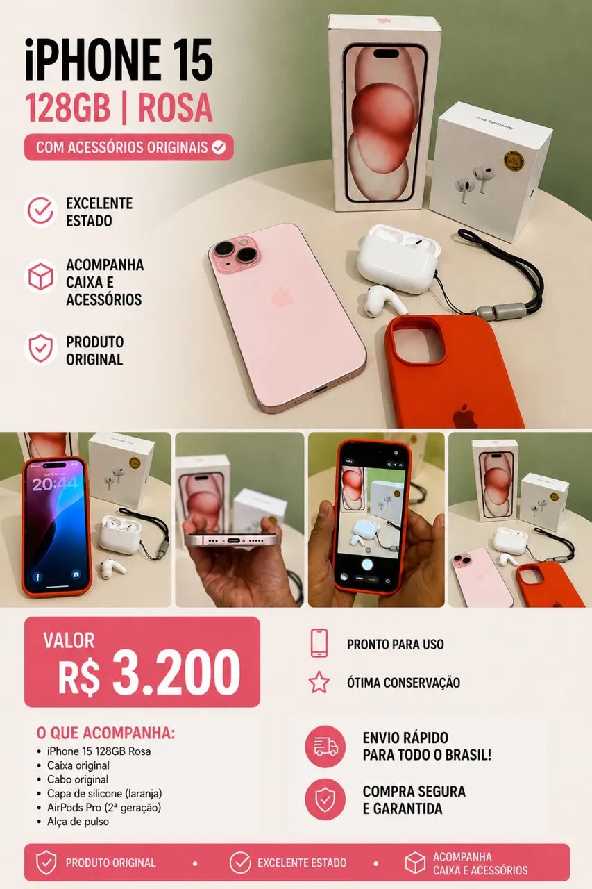 iPhone 15 Rosa