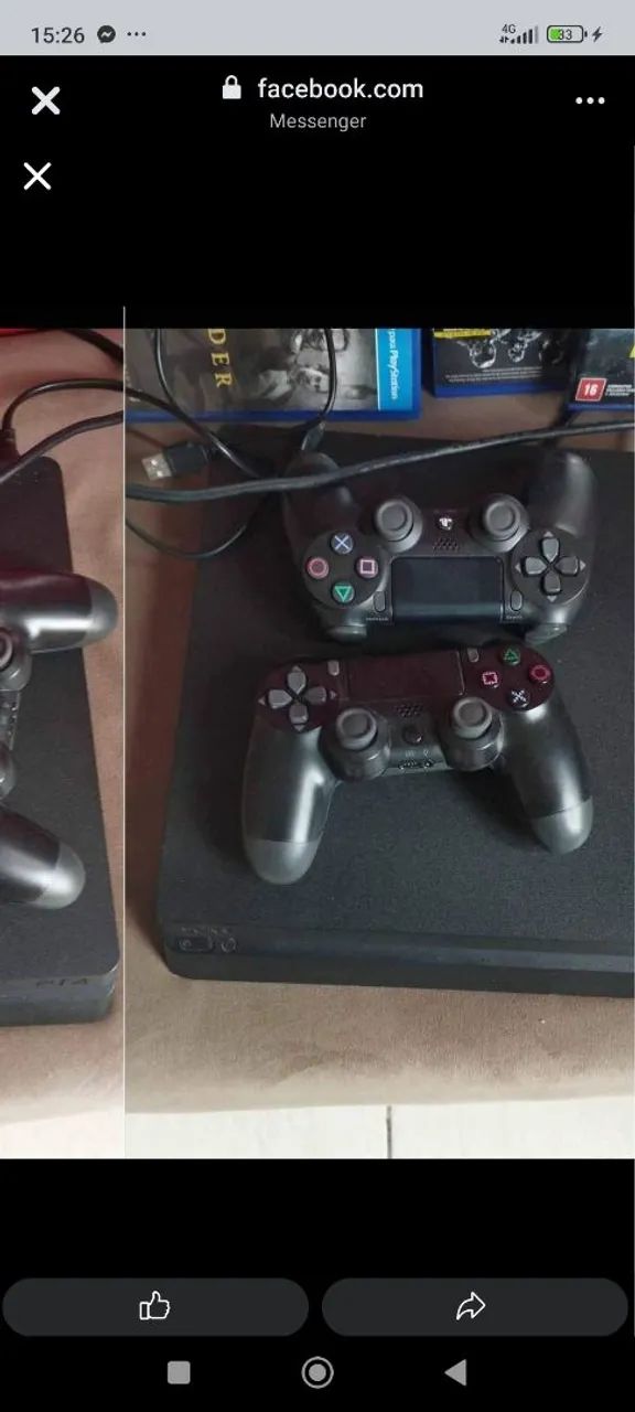  game ps4 slim, 1tb +2 manetes 