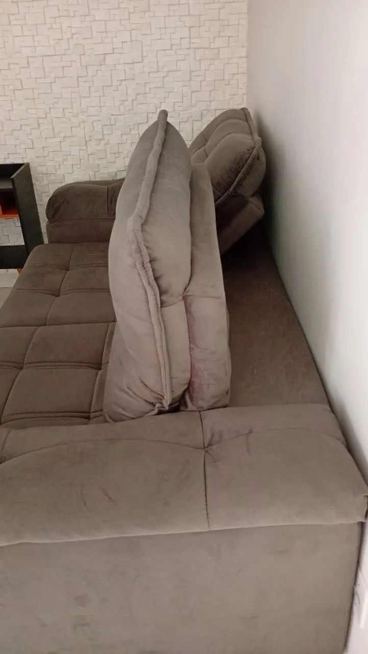 Sofá 2 metros cinza (molas ensacadas) - Foto 5
