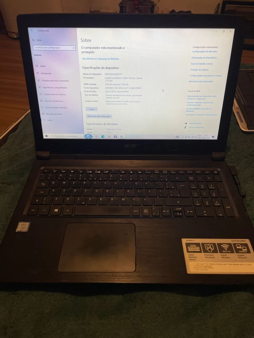 Notebook acer i5 7geração  - Foto 3