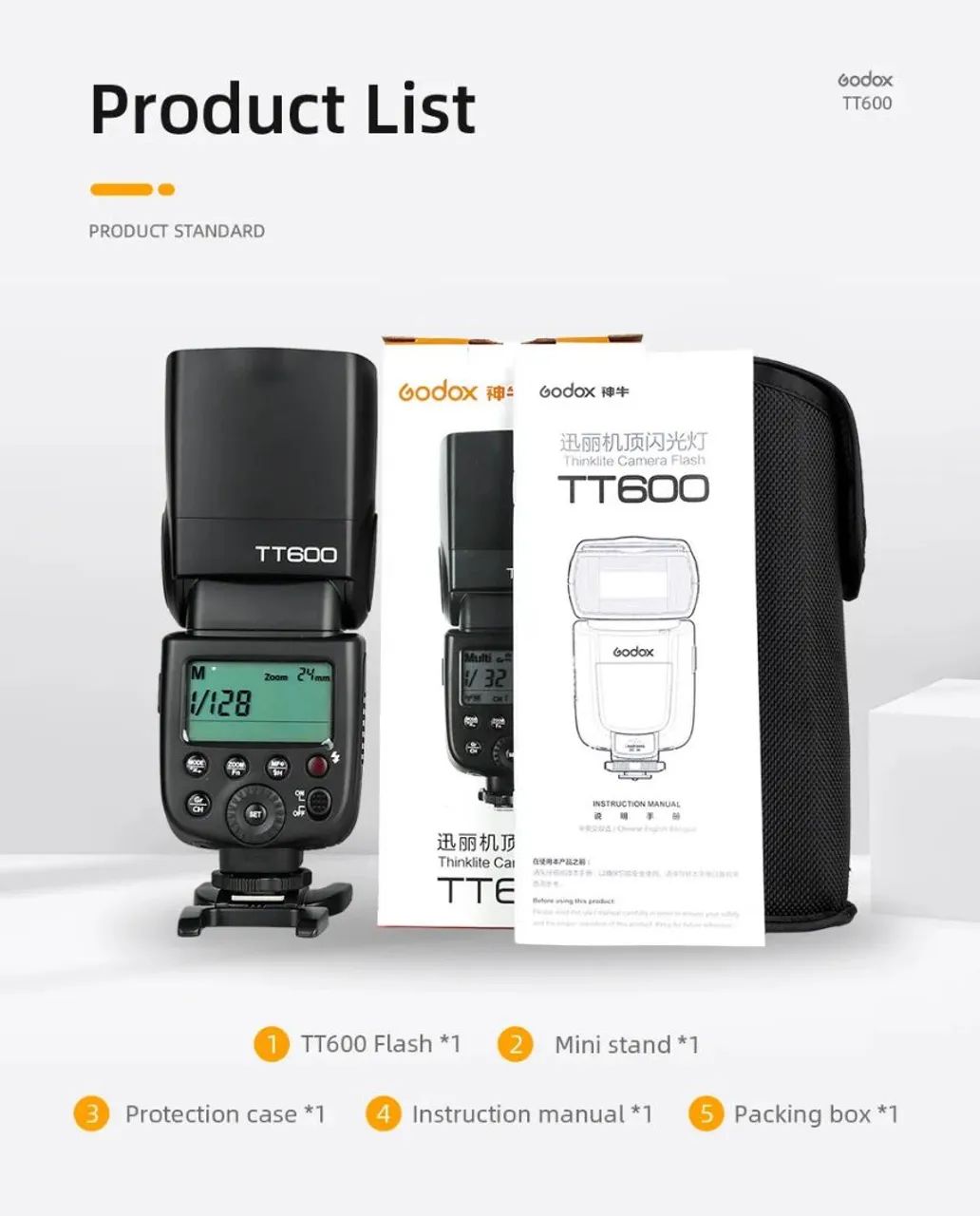 Godox Tt600 2.4g High Power Wireless Speedlite Flash - Acessórios