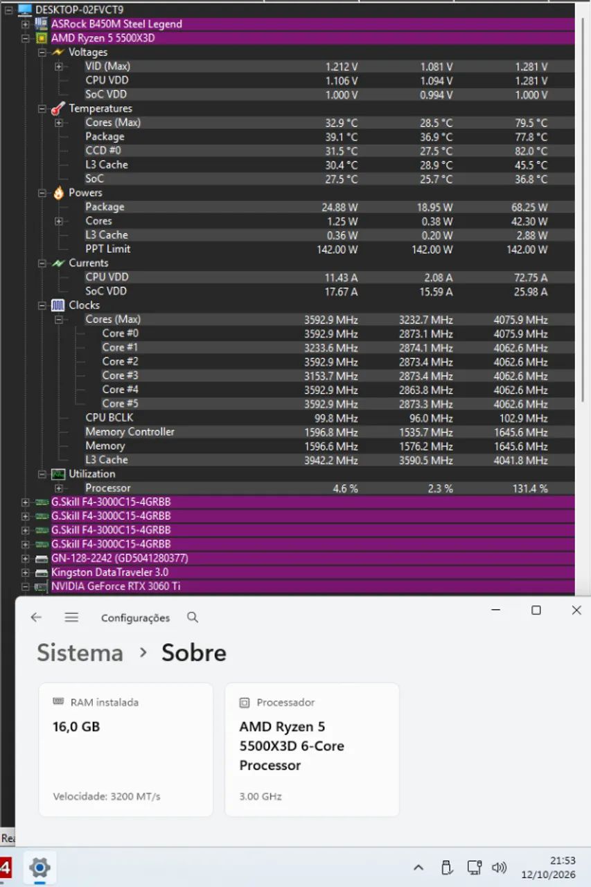 Processador AMD Ryzen 5 5500X3D 3D-VCache - 100% Testado e Validado - PRODUTO (OEM) - Foto 5