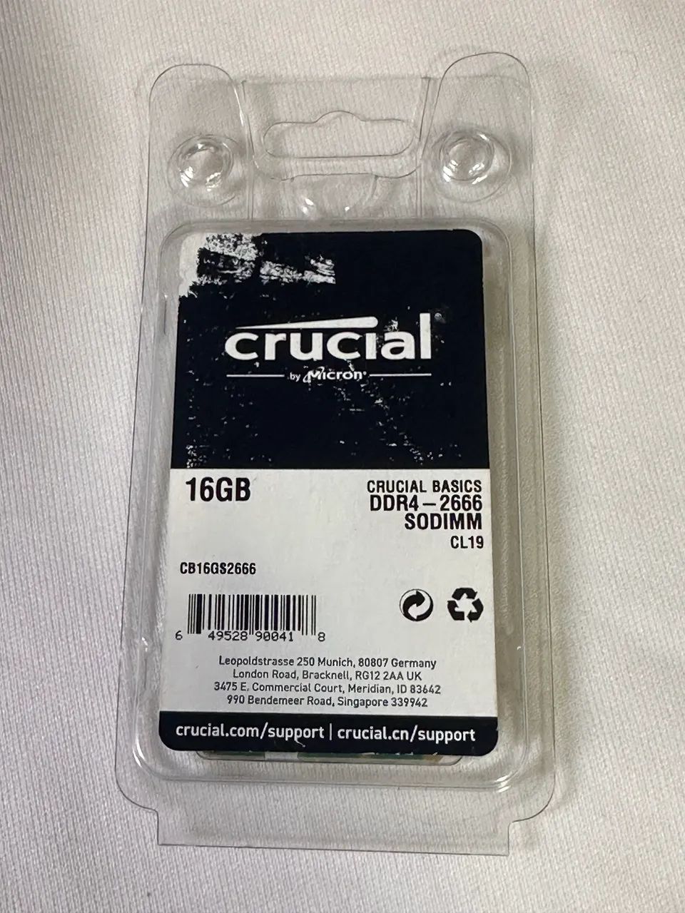 Memória Notebook 16GB DDR4 2666 Crucial SODIMM