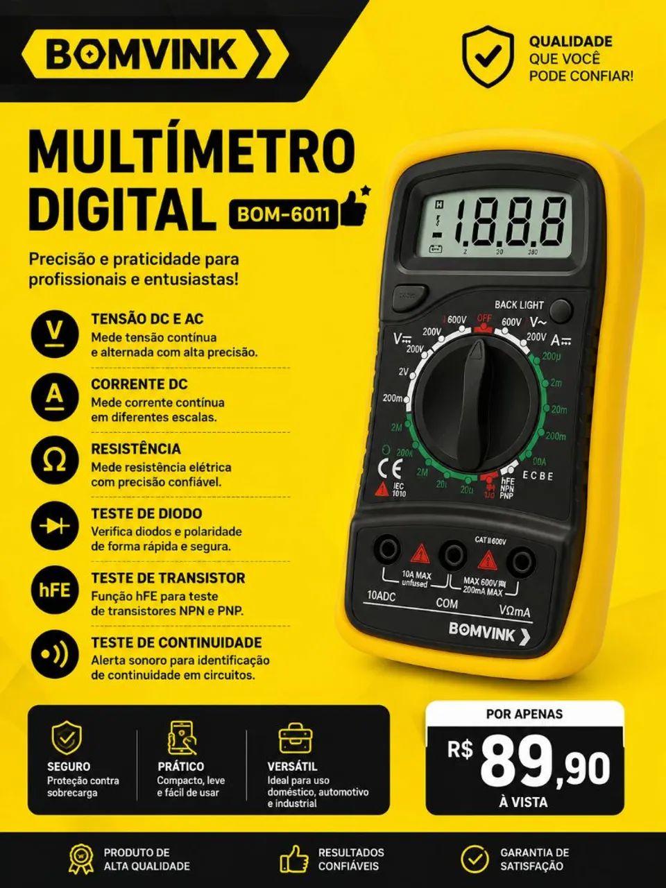 Multimetro digital com capacimetro