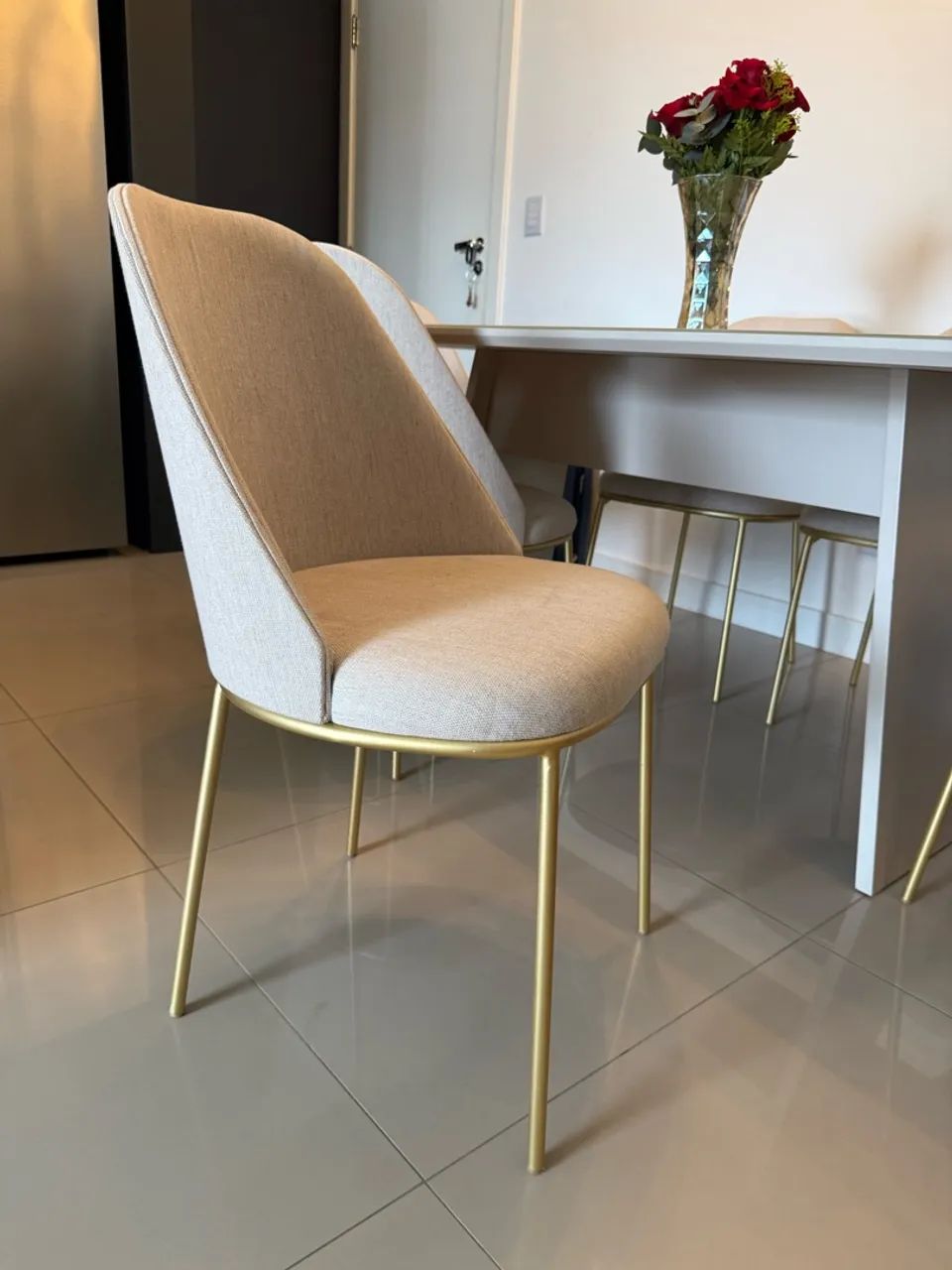 Mesa de jantar com 6 cadeiras em Linho  - Foto 3