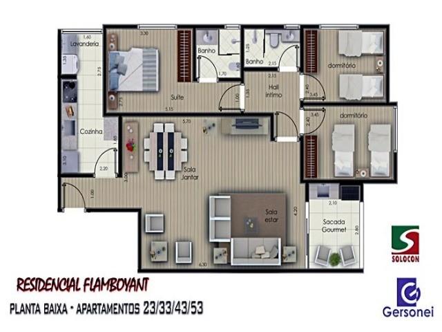 Apartamento à venda com 03 dormitórios em Nucleo agricola alpha, Franca cod:4612 - Foto 2