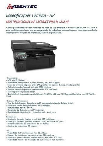 Impressora Multi Funcional LaserJet M1212nf MFP - Foto 2