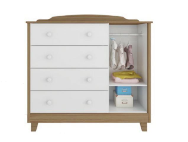 Frete Grátis* Quarto Infantil , Armário Cômoda e Berço com Captonê - Luxo Noah *NOVO - Foto 4