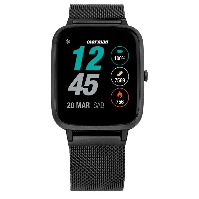 Relógio Smartwatch Mormaii Life Aço Preto - Foto 2