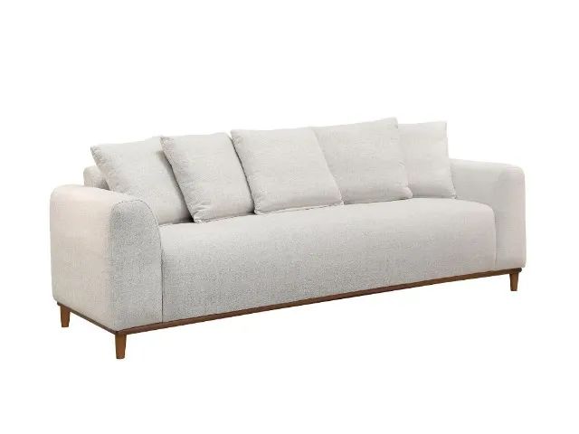 Sofá Ref.700 2.28m Linho Bege Até 12x - Frete Grátis 