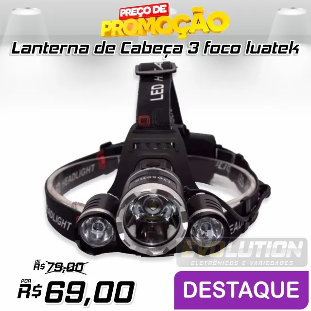 Lanterna Mergulho Recarregável Led Cree T6 Potente 50 Metros - JP