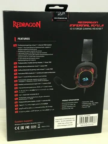 Headset Redragon Infernal Ryuji - até 12x sem juros, Loja Física - Foto 2