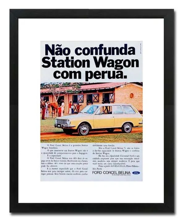 Quadro decorativo Ford Belina I com propaganda original de época