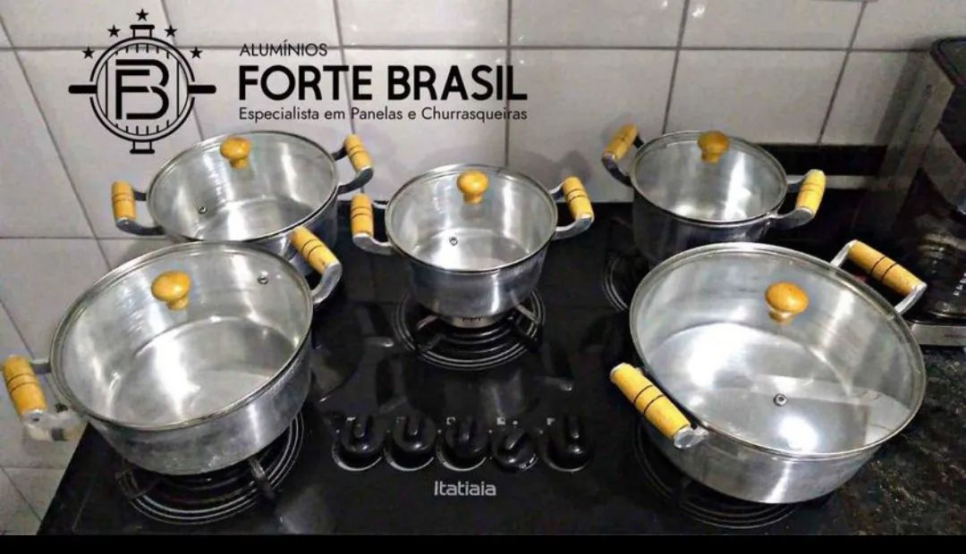 Jogo de Panelas de Alumínio com Tampa de Vidro - 5 Peças - Foto 2