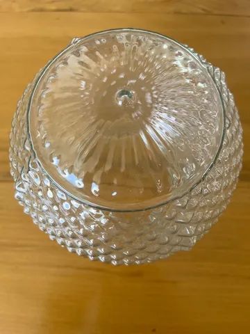 Globo Lustre Vidro Redondo Bico de Jaca Antiguidade - Foto 2