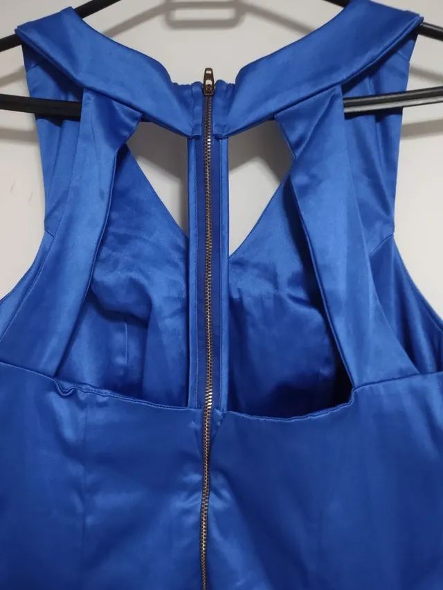 vestido azul cetim novo - Foto 3