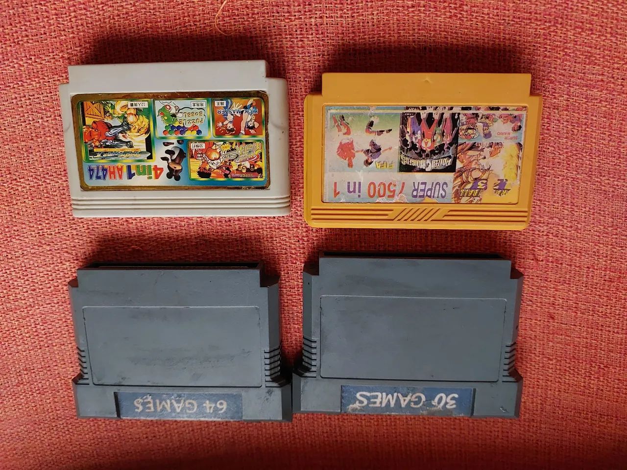 04 FITAS CARTUCHOS PARA VÍDEO GAME ANTIGO SÓ VENDA NÃO TROCO POR NADA 