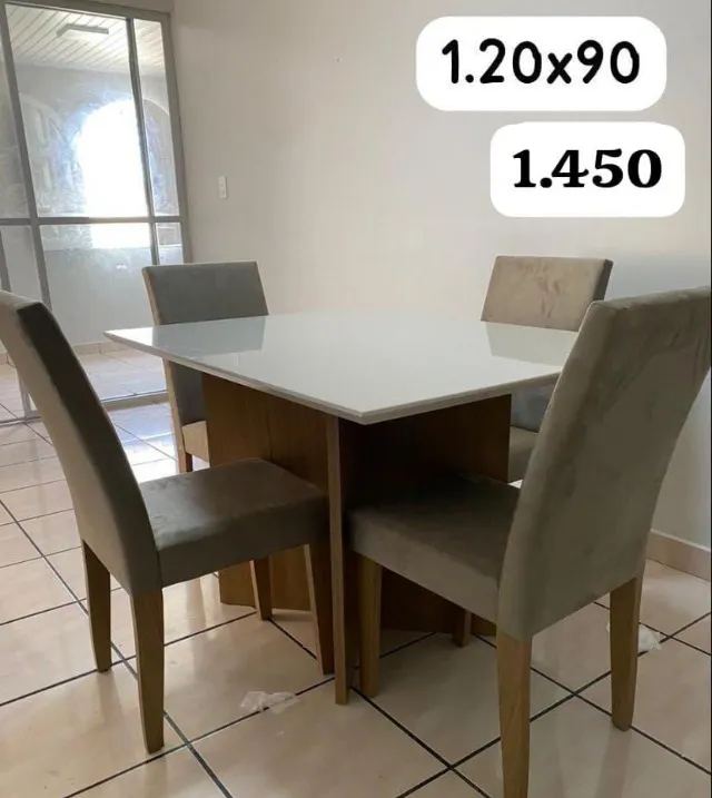 Mesa de jantar 4 cadeiras entrego