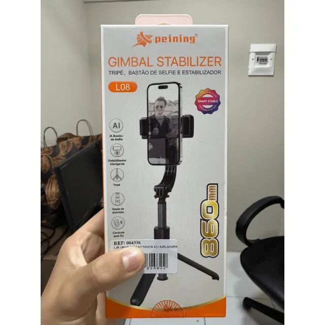 Estabilizador Gimbal Eletrônico Para Celular L08 - Peining  cod: 4336 - Foto 4