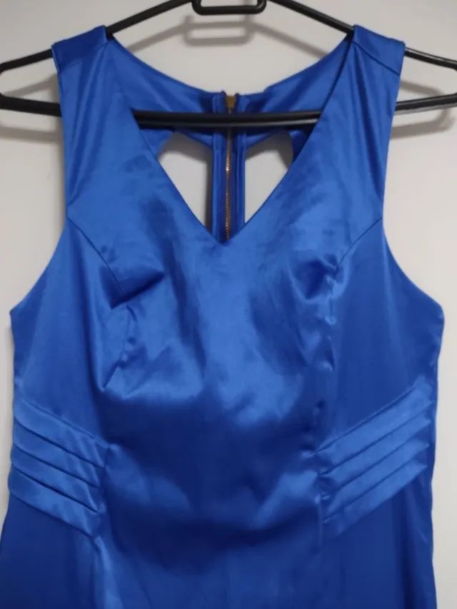 vestido azul cetim novo - Foto 2