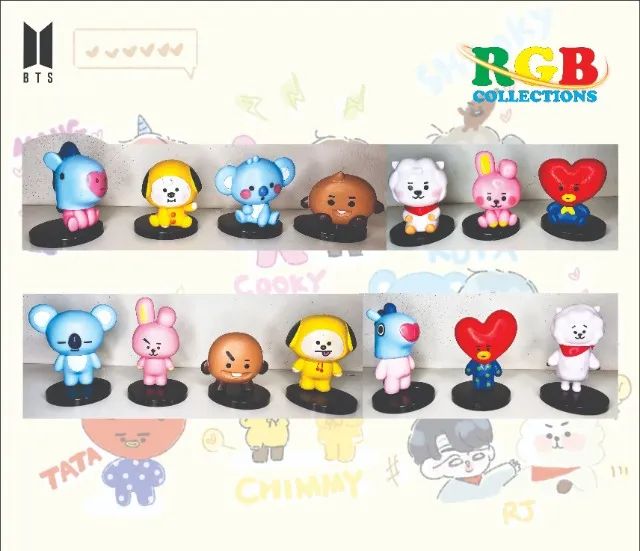 7 Bonecos Coleção Do BTS - BT21 - VI - PVC - Hobbies e coleções