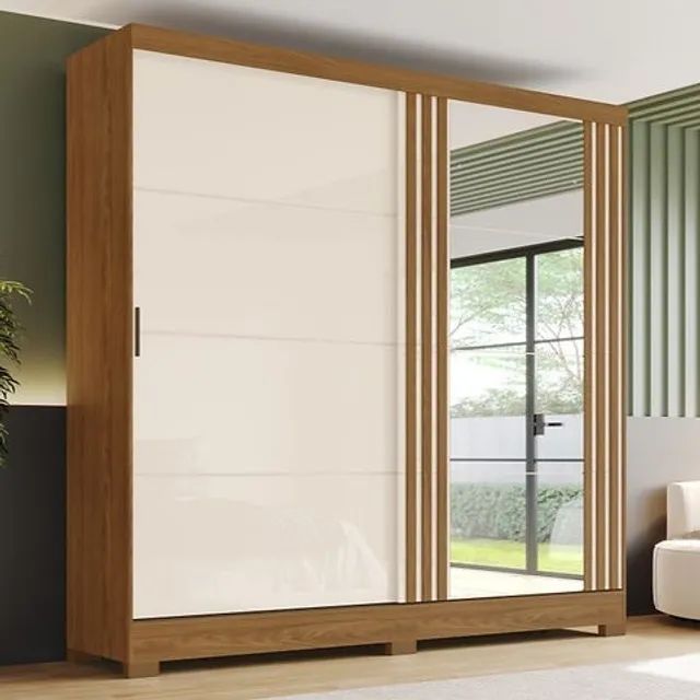Guarda-Roupa B352 com Espelho - Entrega/Montagem Grátis para Fortaleza
