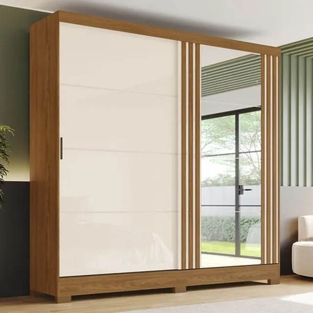 Guarda-Roupa B352 com Espelho - Entrega/Montagem Grátis para Fortaleza