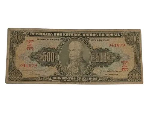 Cédula 500 cruzeiros verde D. João VI 