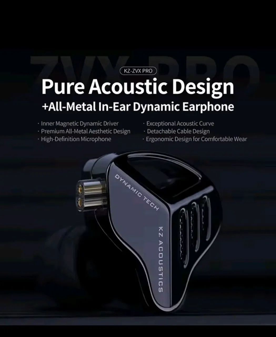 Fone de ouvido KZ ZVX PRÓ- Retorno e Gamer  - Foto 4