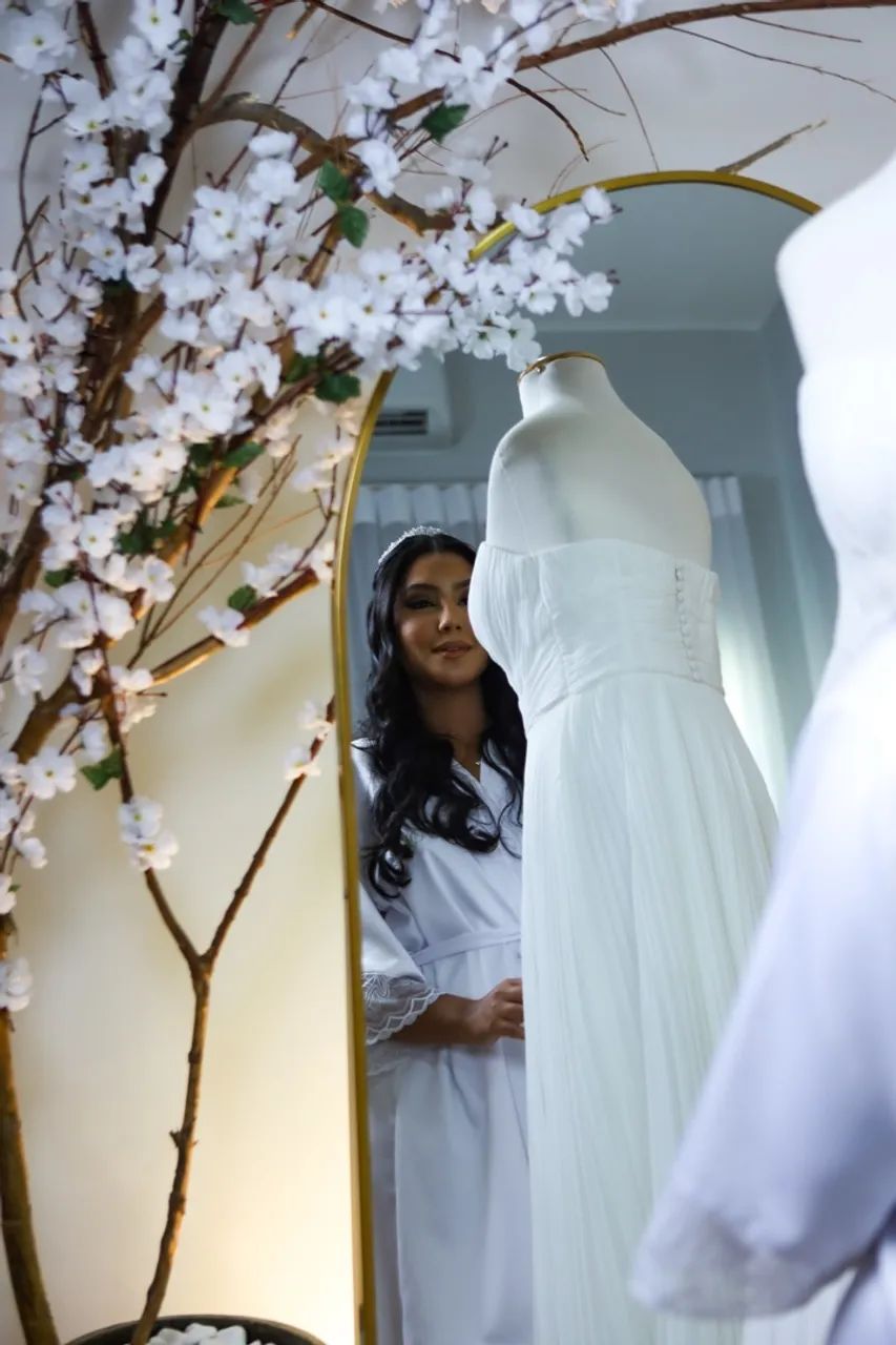 Vestido de noiva branco, tamanho M (40-42)