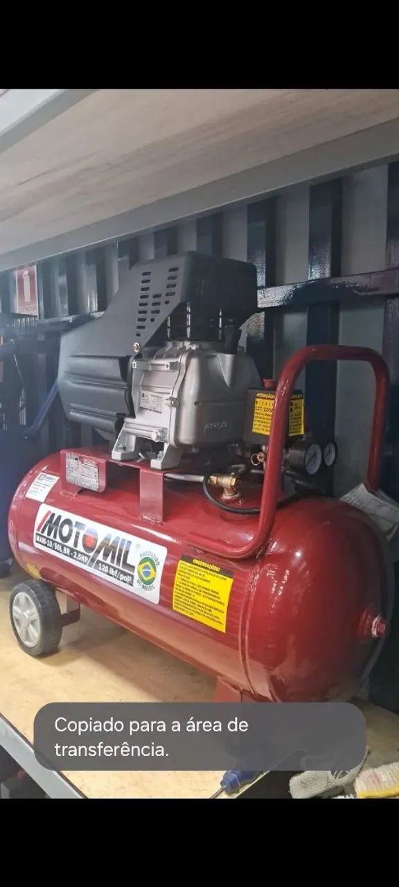 COMPRESSOR 50LITROS 2,5CV 120PSI 10PES MOTOMIL - Foto 2