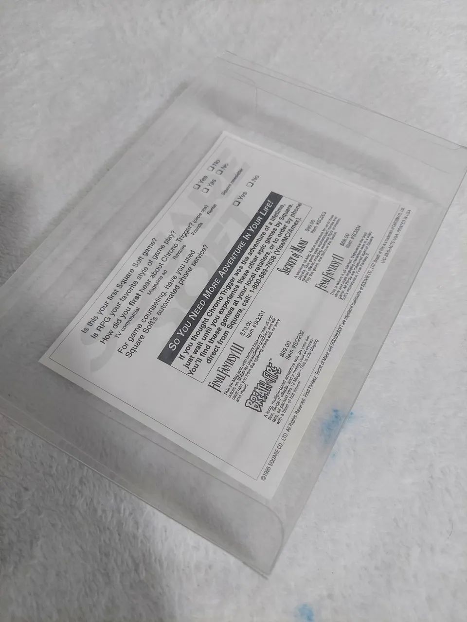 Cartão de Registro  Square Soft chrono Trigger  - Foto 4
