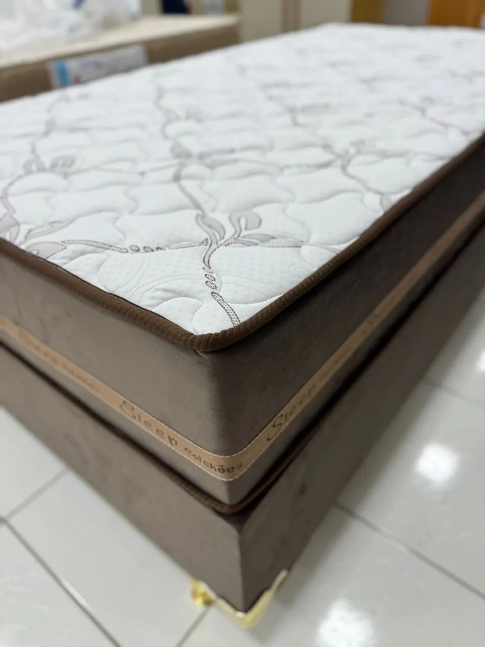 Cama Box Solteirão Jasmin Plus, base + colchão com molas ensacadas - Entrega imediata; - Foto 4