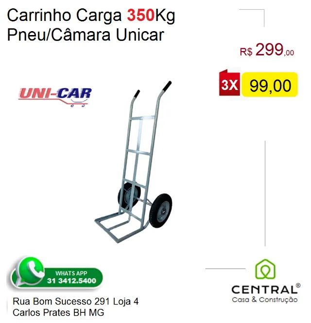 Carrinho de Carga 350kg Fortão !! 