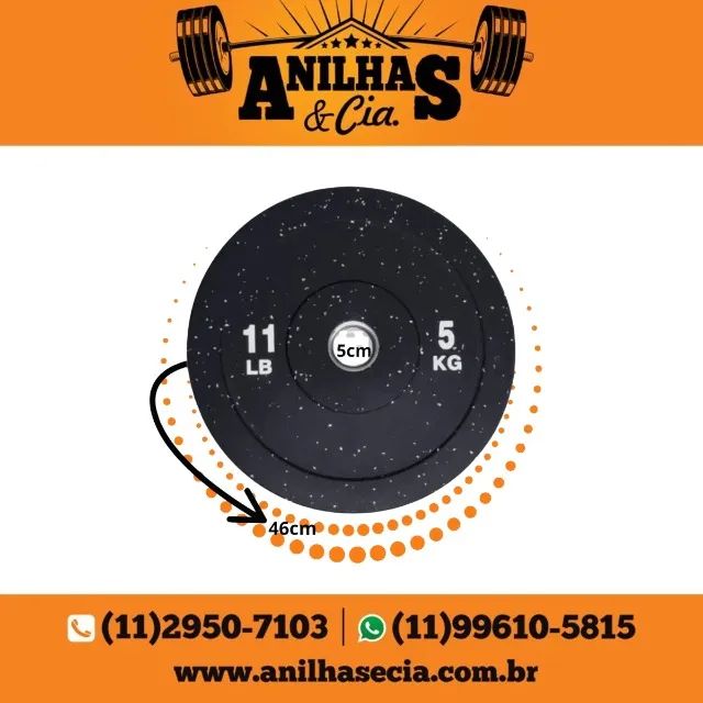 Anilha Bumper Import 05kg - Foto 2