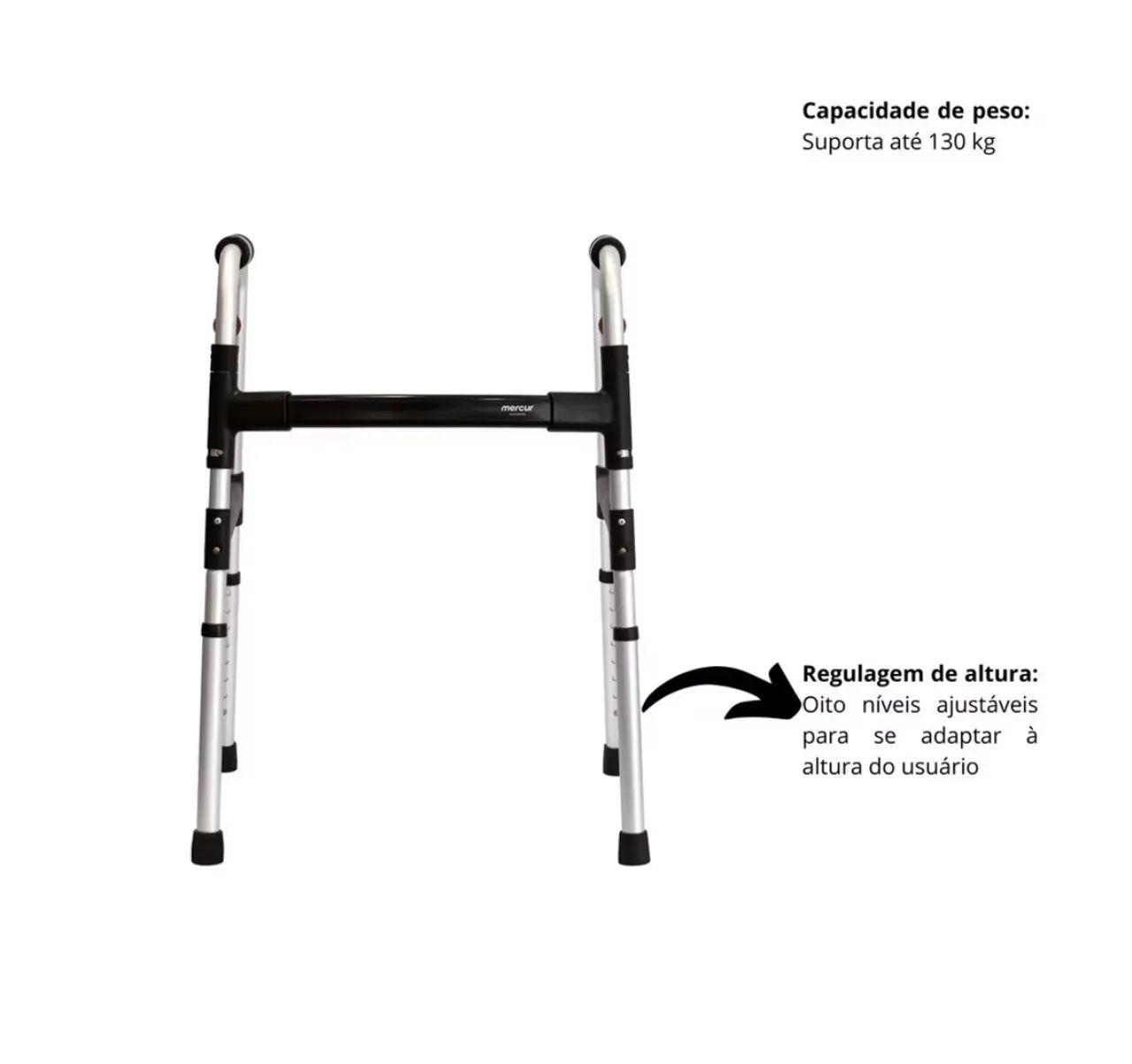 Andador de Alumínio com Regulagem de Altura - Foto 3