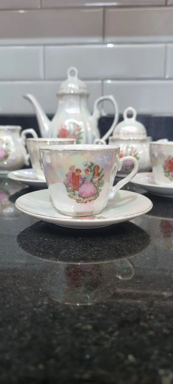 Jogo de chá porcelana com 8 peças - Foto 4