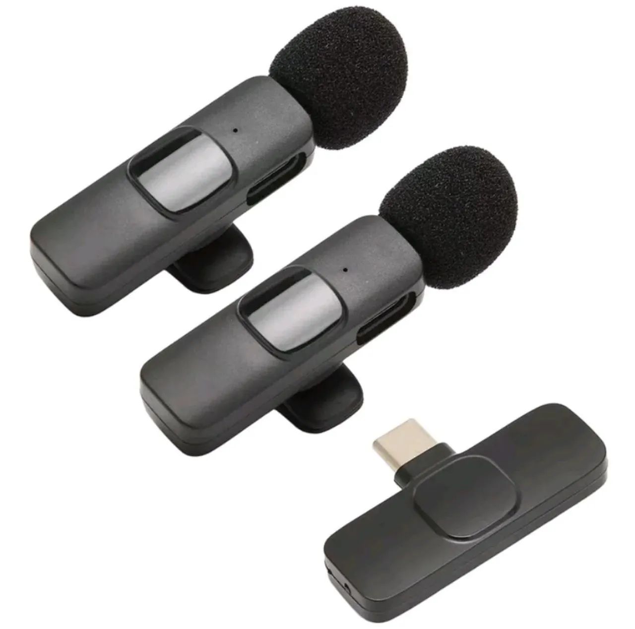 Microfone Lapela Sem Fio Duplo Tipo C - Foto 3