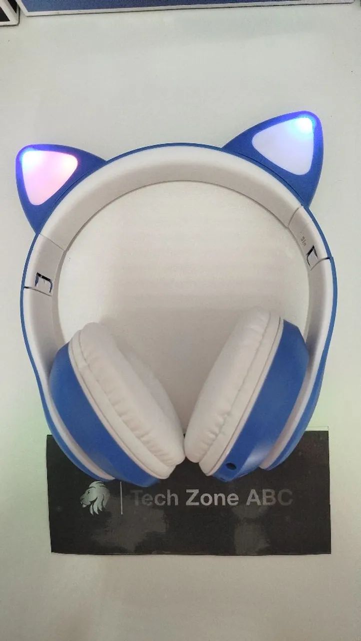 Fone de ouvido Bluetooth Cat STN-28 com orelhas de gato - Foto 4