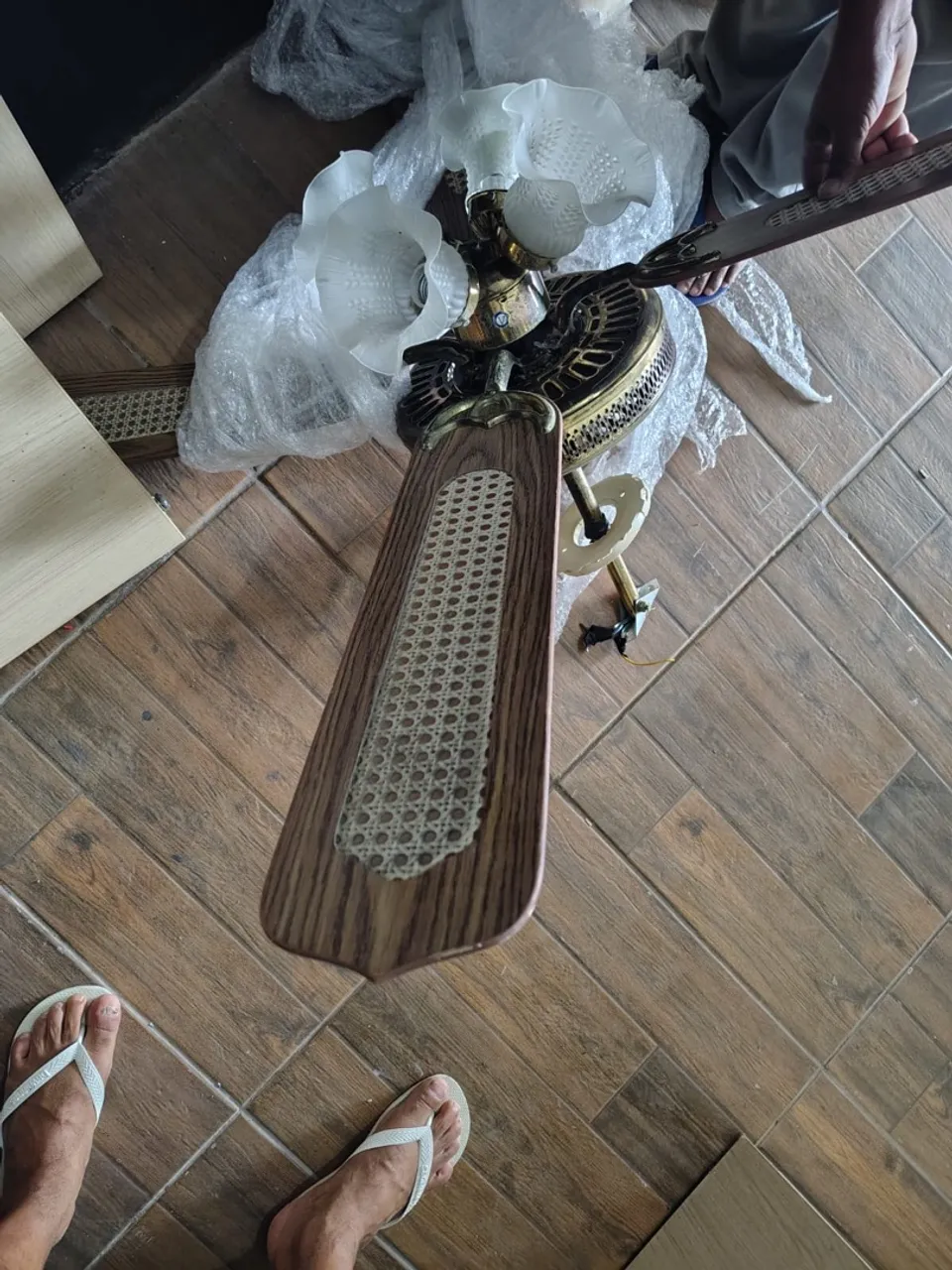 ventilador de teto vintage com luminária