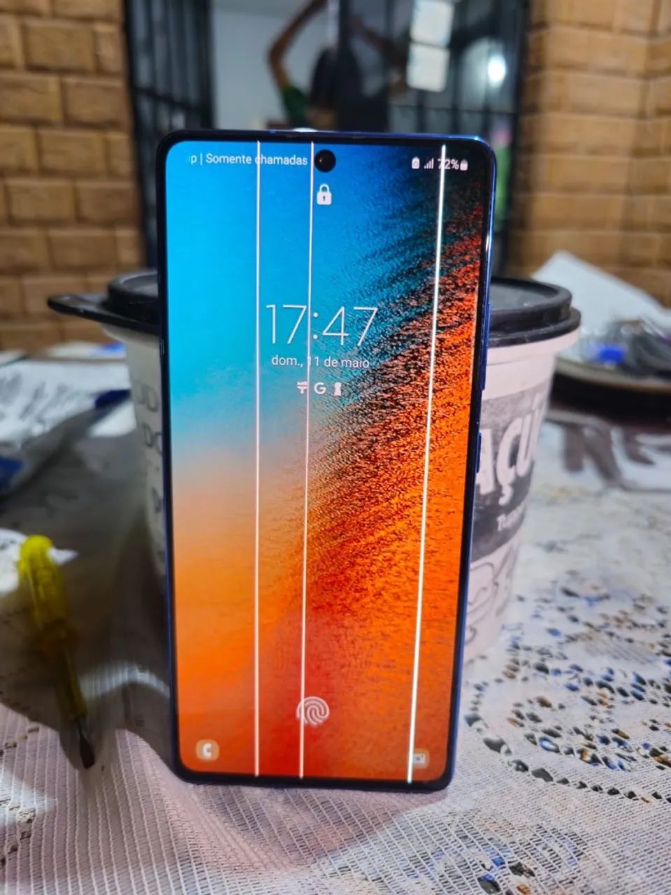 SAMSUNG S10 LITE COM LISTRAS NA TELA  - Foto 3