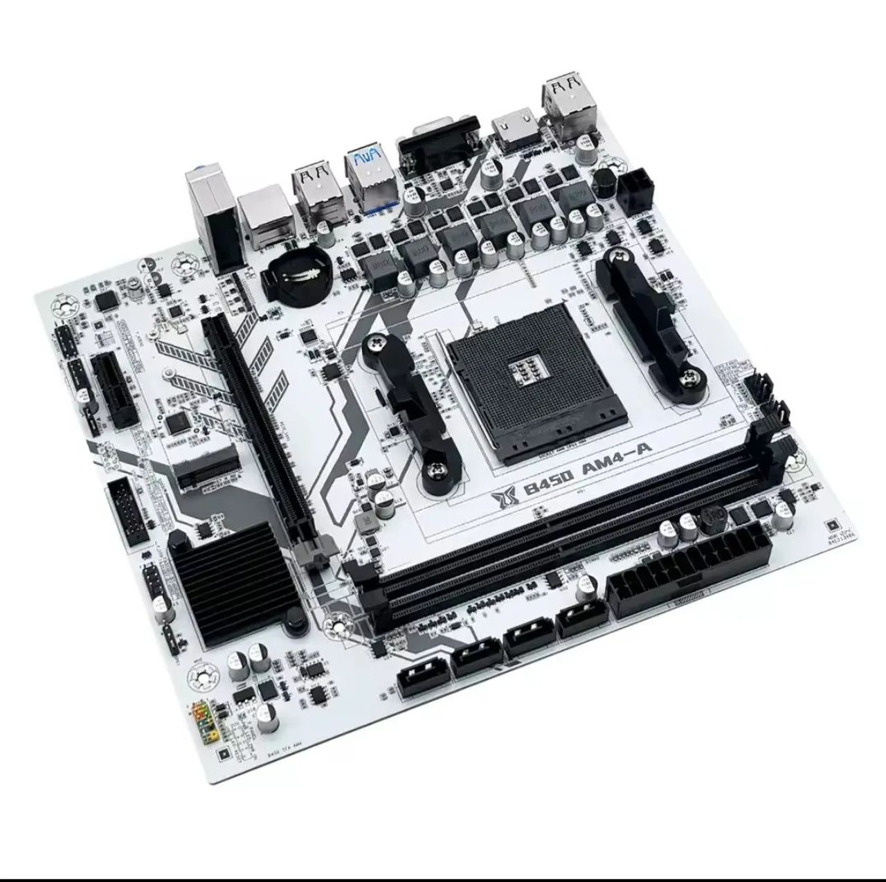 Placa mãe B450m Machinist, AM4, mATX, DDR4, Branca - Foto 4