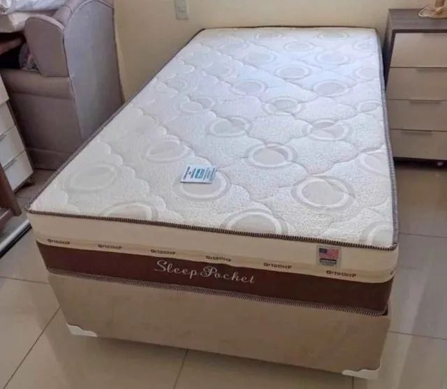 Cama box colchão e base (novo) solteiro 
