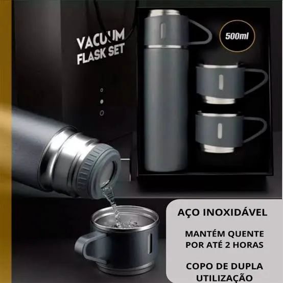 Garrafa Térmica 500ml com 3 Xícaras - Foto 3