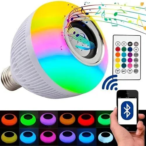 Lâmpada LED RGB com Bluetooth e controle remoto - Foto 3