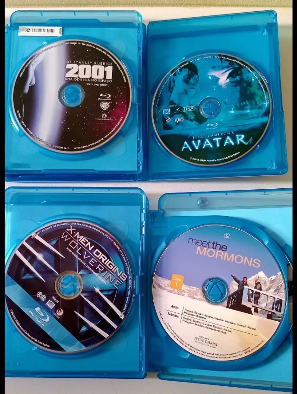 Kit 4 Dvds Blu-Ray Avatar, the Mormons, X-men Origens, 2001