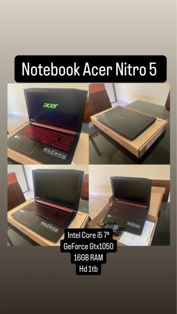 Notebook Acer Nitro 5 Gamer i5 16Gb Gtx1050 - Foto 2