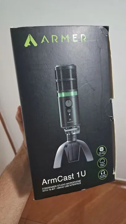 Microfone Armer Armcast 1u Condensador com Interface USB 