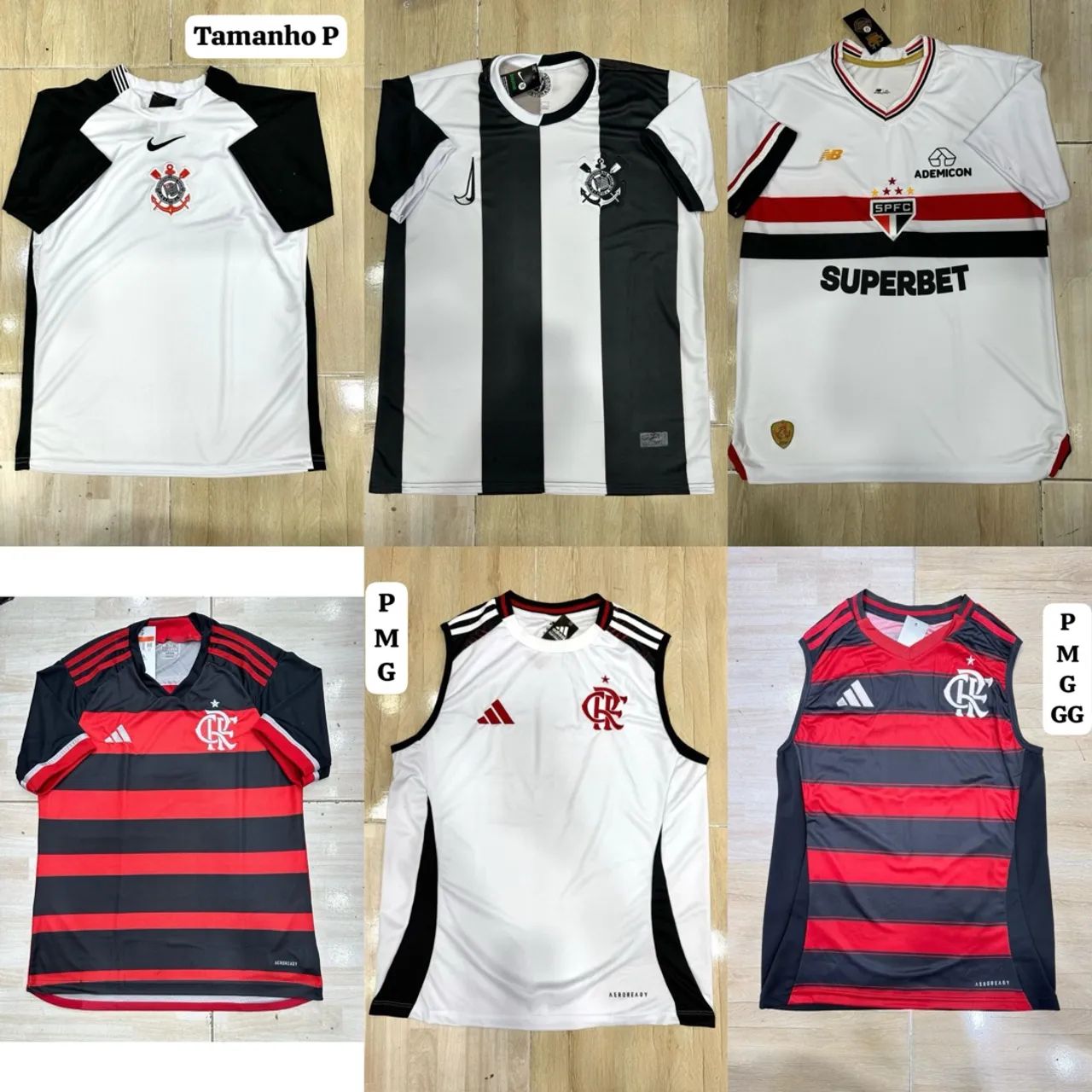 Camisas de times disponíveis 